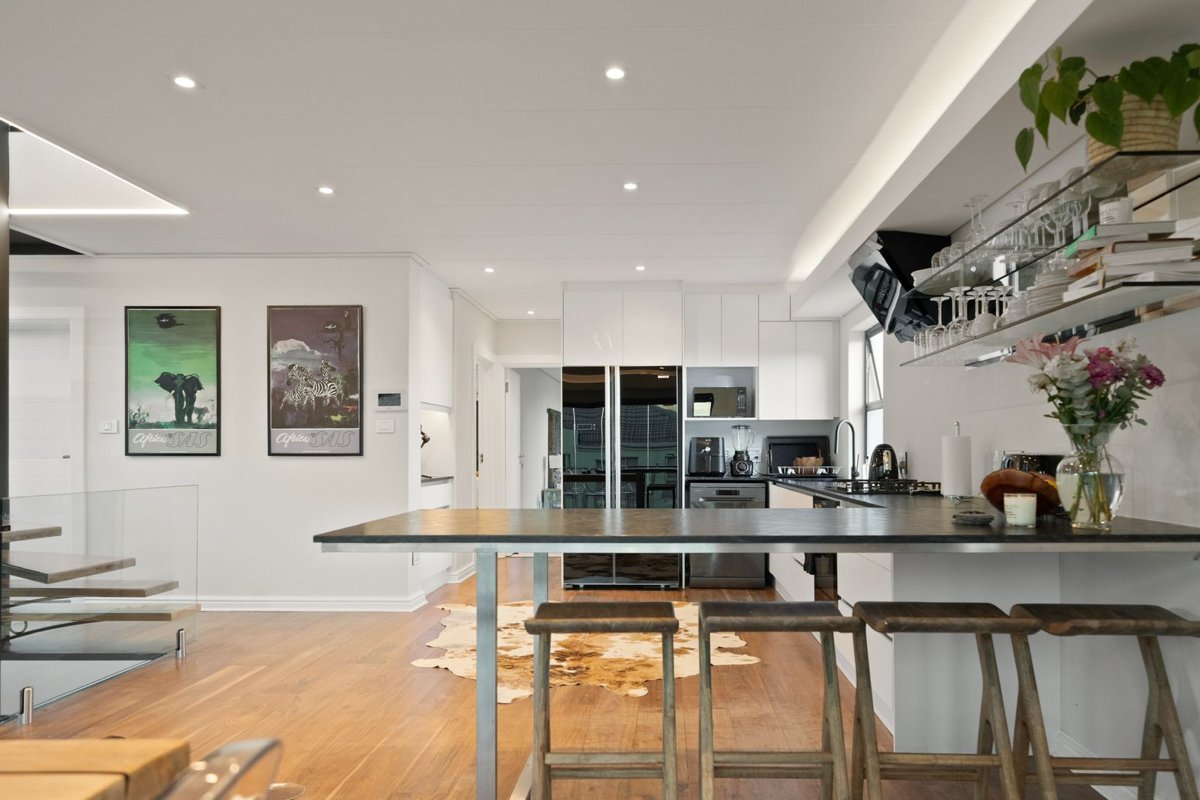 Renovated open-plan kitchen and living space